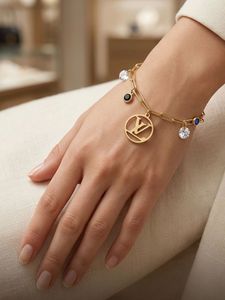 Luxury Charm Bracelet with LV Logo