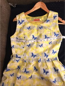 Yellow Butterfly Print Dress