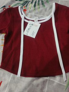 Burgundy Cropped Top