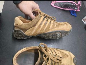 Brown Suede Lace-Up Casual Shoes