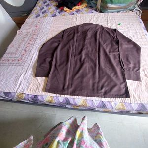 Men's Brown Striped Dress Shirt