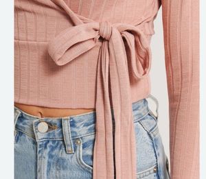 Ribbed Wrap Crop Top