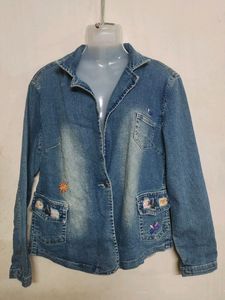 No Tag/Streachable Rugged Denim Blazer/Jacket