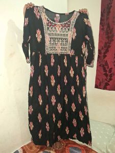 Embroidered Black Kurta