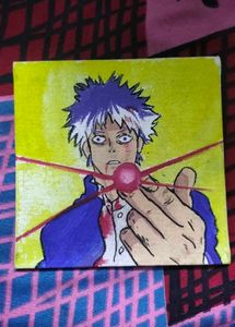 gojo painting on 6x6 canvas