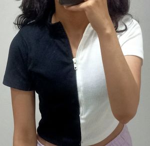 Black and white crop top