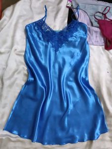 Satin Night Slip with Lace