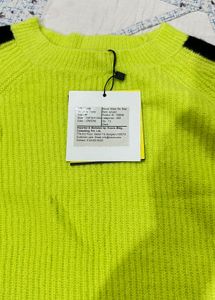 Completely new Neon Green Striped Sweater