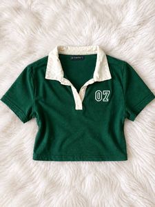 Green Cropped Rugby Shirt