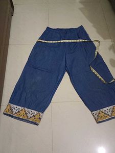 Denim Kurta Set with Trousers