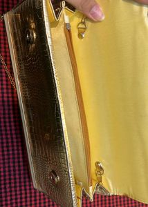 Gold Clutch with Chain