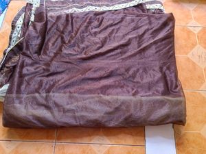 Saree Brwon Golden Color Mix Net