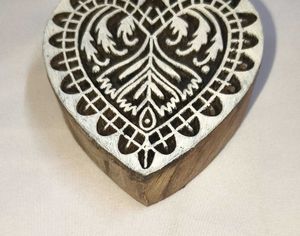 Heart Shape Wooden Block Stamp