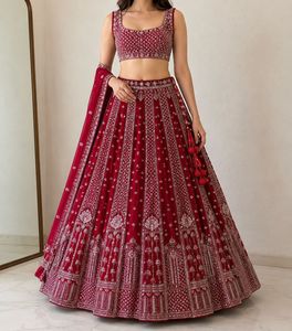 Stunning Red Embroidered Lehenga Choli
