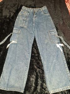 Trendy Wide Leg Cargo Jeans