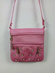 Pink Rhinestone Sling Bag