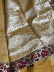 Elegant Yellow Saree with Floral Border