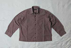 Boxy fit Men's Plaid Long Sleeve Shirt