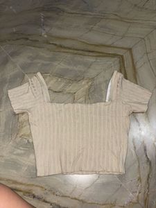 Ribbed Square Neck Top