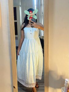 Striped Sundress with Lace Trim