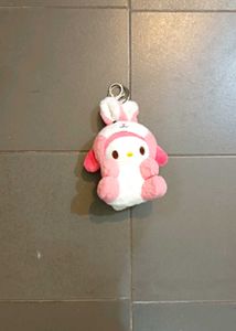 Cute Pink Bunny Plush Keychain