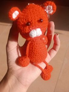 Handmade Crochet Bear Keychain