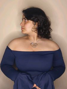 Elegant Off-Shoulder Navy Blue Dress