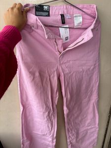 H&amp;M High Waist Trouser/Jeans For Women - Baby Pink