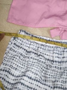 Cute Pink Top &amp; Culottes Set