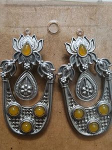Oxidized Silver Jhumka Earrings