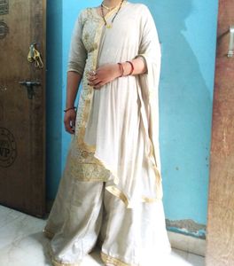 Elegant grey Kurta Set with Palazzo