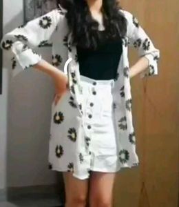 Daisy Print Sheer cute shirt(skirt available)