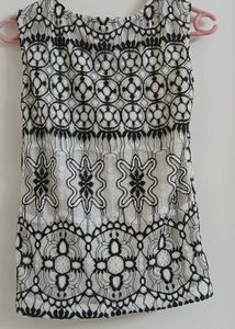 Elegant Black &amp; White Lace Top