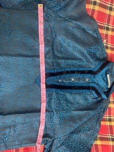 Men's Teal Brocade Kurta