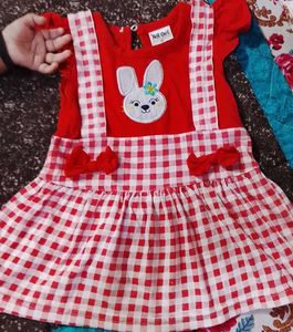 Cute Bunny Red Gingham Dress