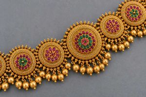 kushal's Antique Kundan Gold Finish Kamarband