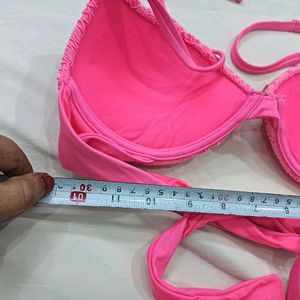Pink Lace Bikini 🪔32,34.Top with Embellishments