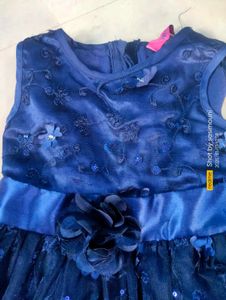 Navy Blue Net Frock
