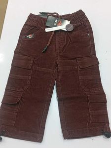 Boys Brown&beige  Corduroy Cargo Pants