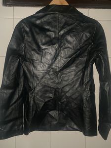 Black Faux Leather Blazer