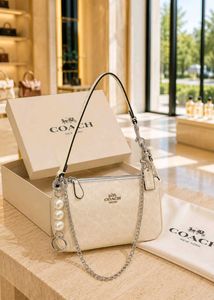 Coach Nolita White 🤍 pearl Chain Shoulder Bag🥹