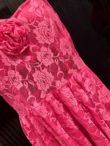 Vibrant Pink Floral Mini Dress