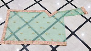 Elegant Mint Green Kurta Set with Pink Palazzo