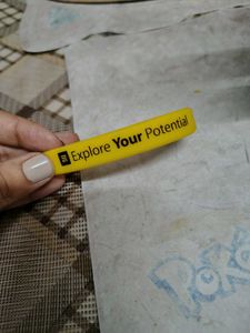 Blue Denim Jeans + Yellow Wristband
