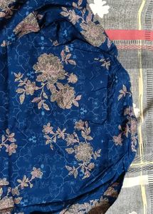 Blue Floral Print Kurta