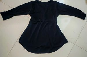 Navy Blue Dress with Embellishments