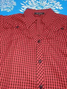 Red &amp; Black Checkered Button-Up Top