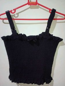 Co-ords Adjustable Straps Black Top With Pants