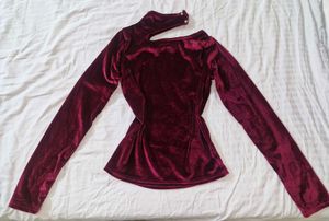 Chic Velvet Cut-Out Top