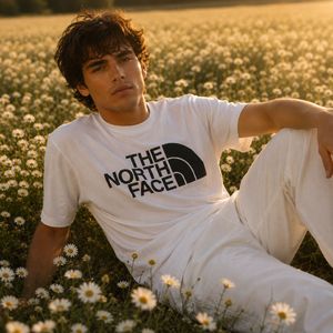 Authentic The North Face Logo Tee | White | Size M